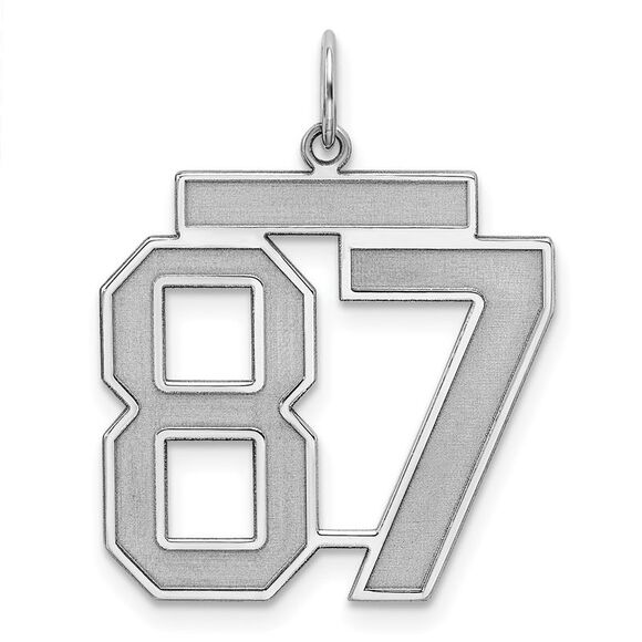Sterling Silver Jersey Collection Large Number 87 Pendant
